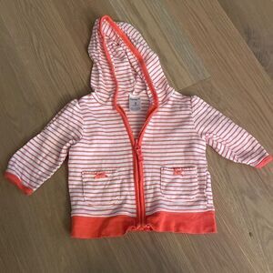 Carters red stripe zip up hoodie 3M